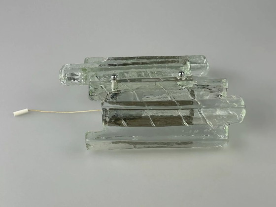 Image 1 of Lampada da parete anni '60 e '70 Fischer Leuchten Germany Design in vetro ghiacciato