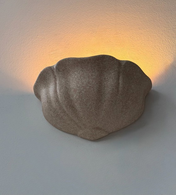 Image 1 of Paire d’applique vintage, plâtre mouchetée rosée, France, 1970