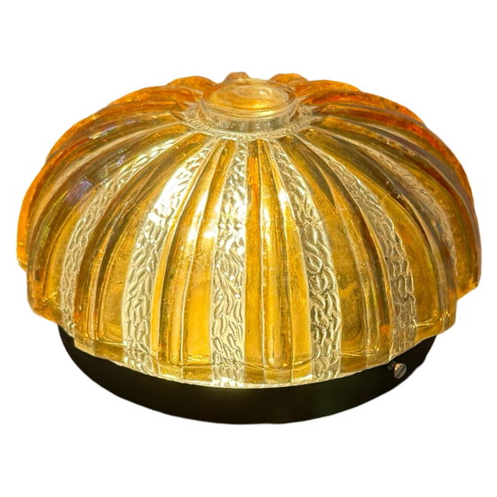 Image 1 of Deckenleuchte (oder Wandleuchte) mit gepresstem Glas - Wandleuchter - Midcentury Modern