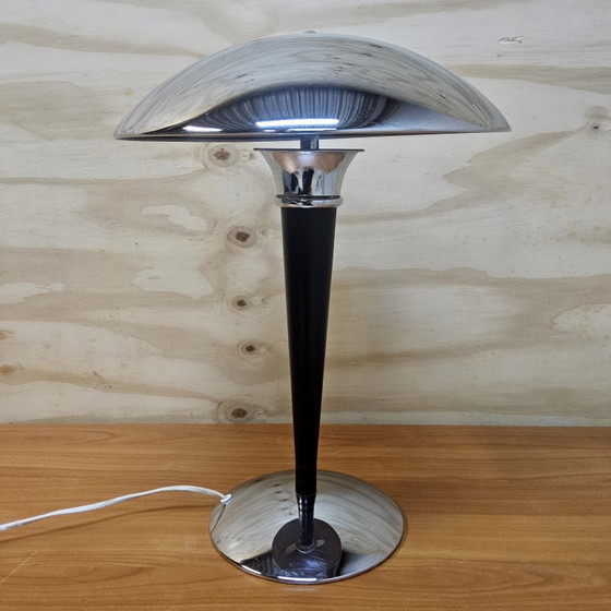 Image 1 of Lampe de table vintage Ikea champignon Dakapo Bauhaus / Art Déco chromée