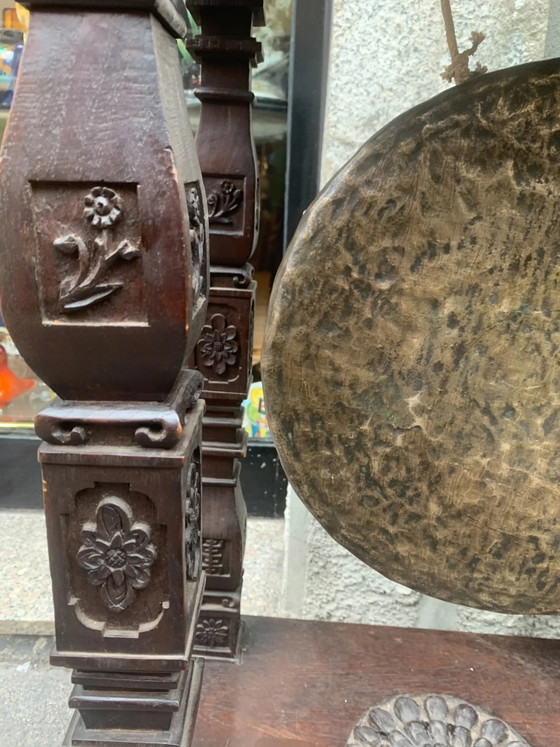 Gong cinese in legno del XIX secolo, Oggetti decorativi (foto 2 di 4)