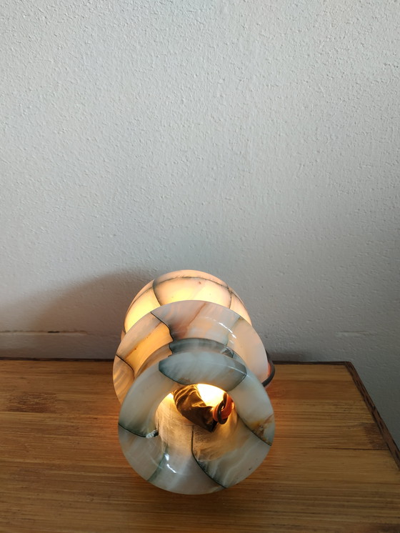 Image 1 of Ensemble de lampes de table/veilleuses en marbre (onyx) (+/- 50-60s).