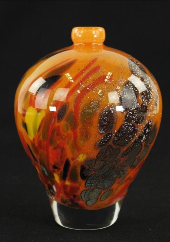 Image 1 of Signed Ada Loumani Expressive Studio Glass Vase (1998)