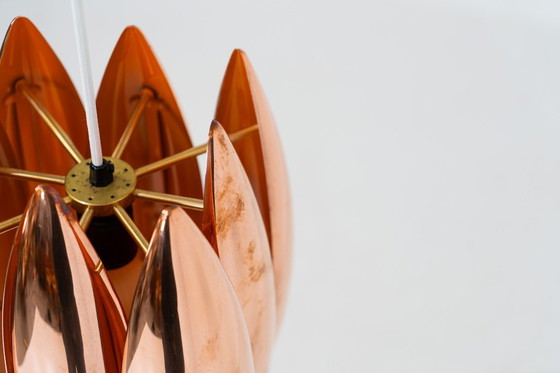 Image 1 of Rara versione in rame del pendente “Kastor” di Jo Hammerborg per Fog & Mørup (Danimarca, anni '60).