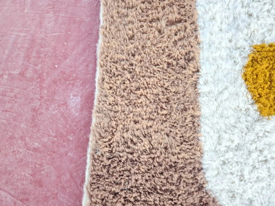 Tapis Beni Ouarain 300x200 cm – Laine épaisse, design artistique bleu Klein – Coton, Modern (photo 8 of 16)