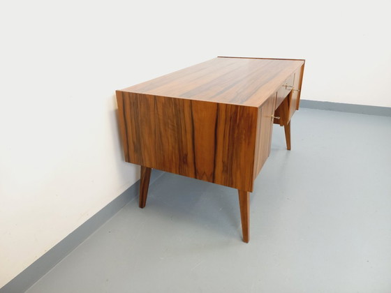 Image 1 of Double-sided executive desk in vintage Scandinavian style rosewood from the 1960s