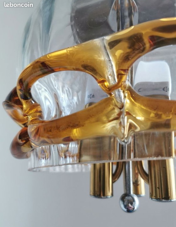 Image 1 of Vintage chandelier, German blown glass