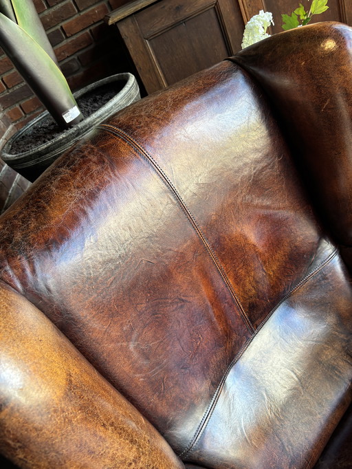 Schapenleren Oorfauteuil
