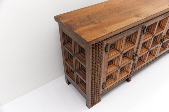 Image 1 of Large Solid Brutalist Rustic 3D Sideboard, 1960s