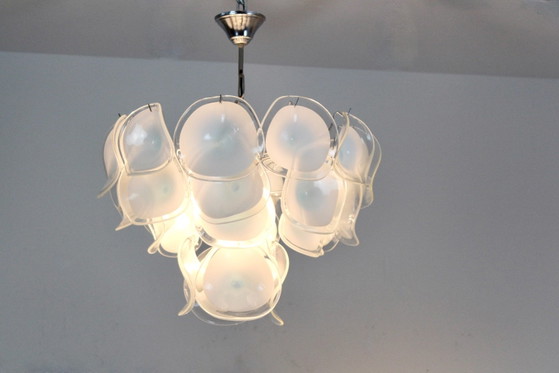 Vistosi Chandelier in White Handblown Murano Glass, Italy (photo 8 of 12)