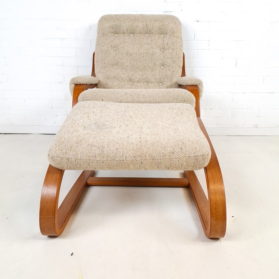 Image 1 of Vintage Westnofa fauteuil & hocker mid century modern design