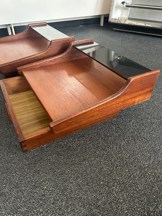 Vintage Teak Floating Nightstands, Webe, Wood, Brown (photo 11 of 13)
