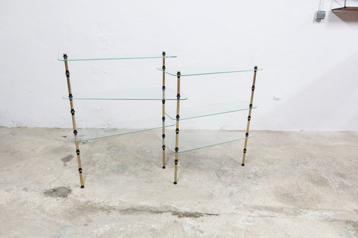 Étagère Présentoir Boulangerie Vitrine de Magasin en Verre et Laiton 1950