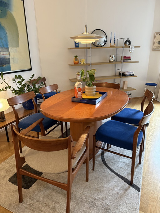 Table de salle à manger Mid Century Bauhaus ovale