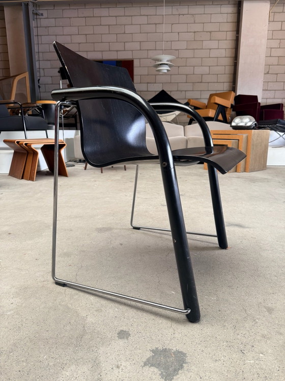 Set of 4 Thonet S320, Wulf Schneider & Ulrich Böhme (set price), Dining chairs, Metal, Wood, Black (photo 9 of 15)