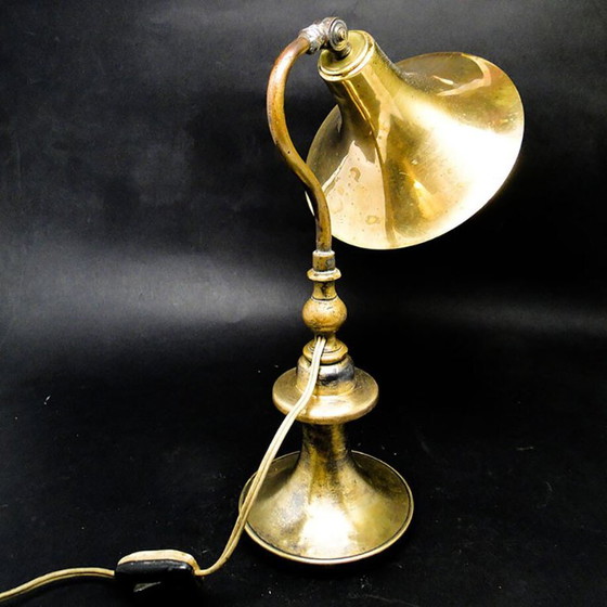 Art Deco Industrial Table Lamp, Germany, 1930s – Metal, Brass (photo 3 of 13)