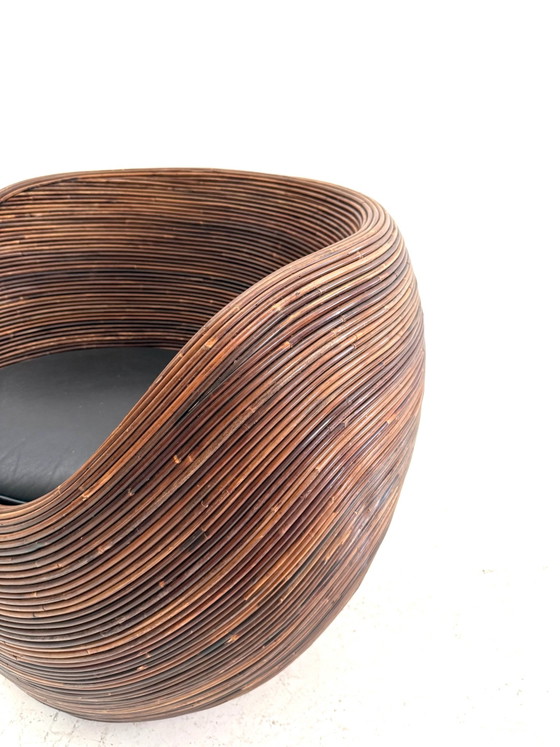 Poltrone vintage in rattan a matita, Gabrielle Crespi ‘80 – Legno, Pelle (photo 5 of 9)