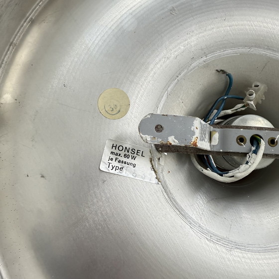 Image 1 of Lampada a disco Honsel Orange Space Age di Mid-Century Design, anni '70 attribuita a Charlotte Perriand per Les Arcs