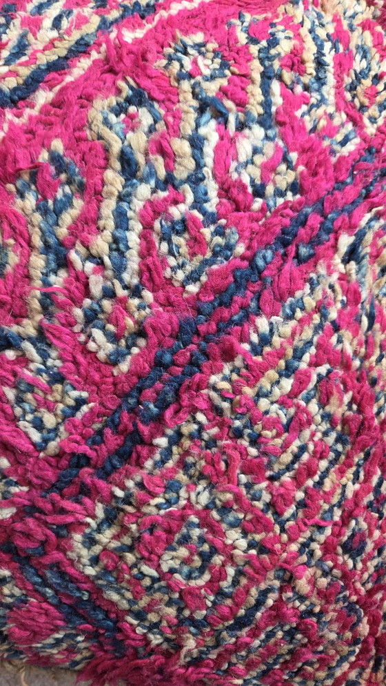 Image 1 of Pouf fatto a mano dal Marocco fucsia/blu