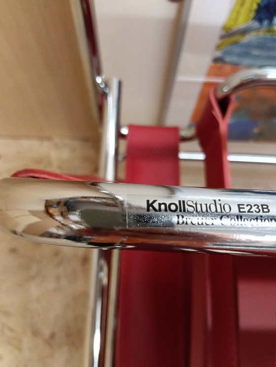 Image 1 of KNOLL Studio Set van 2 WASSILY B3 fauteuils (NIEUW) in rood leer