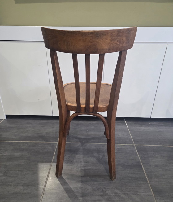 Set van 10 vintage Fischel bistrostolen uit de jaren 70. – Eetkamerstoelen, Wood (photo 11 of 11)