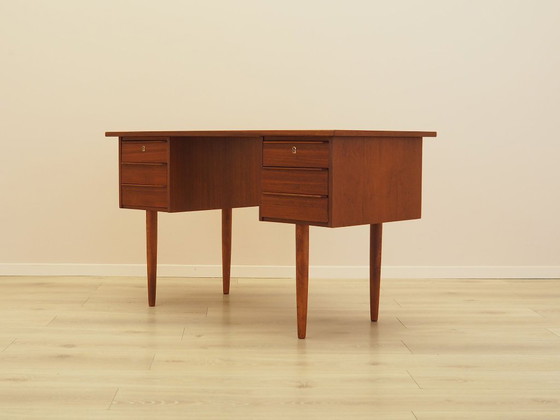 Image 1 of Bureau en teck, design danois, années 1970, fabriqué au Danemark