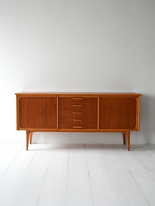1950s Teak and Oak Scandinavian Sideboard