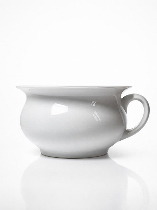 Vintage nachtpot van wit Limoges-porselein uit de 20e eeuw