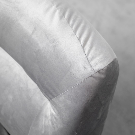 Paar vintage loungefauteuils in grijs fluweel – Jaren 70 design – Stoelen / fauteuils, Velvet (photo 8 of 10)