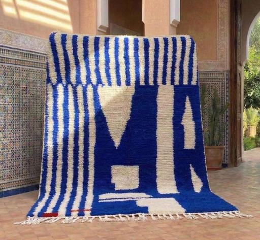 Tapis Bérbere Blue 3/2m – vloerkleden en tapijten, Wool