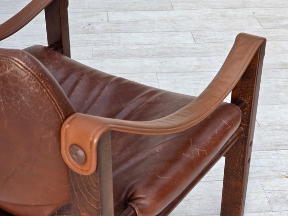 Image 1 of 1970s, Danish armchair model "Safari" by Skippers Furniture, furniture leather.