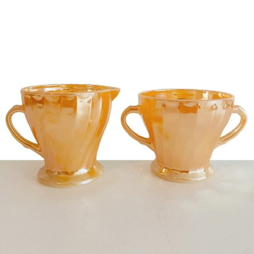 Vintage cream set Anchor Hocking Fireking 1950's