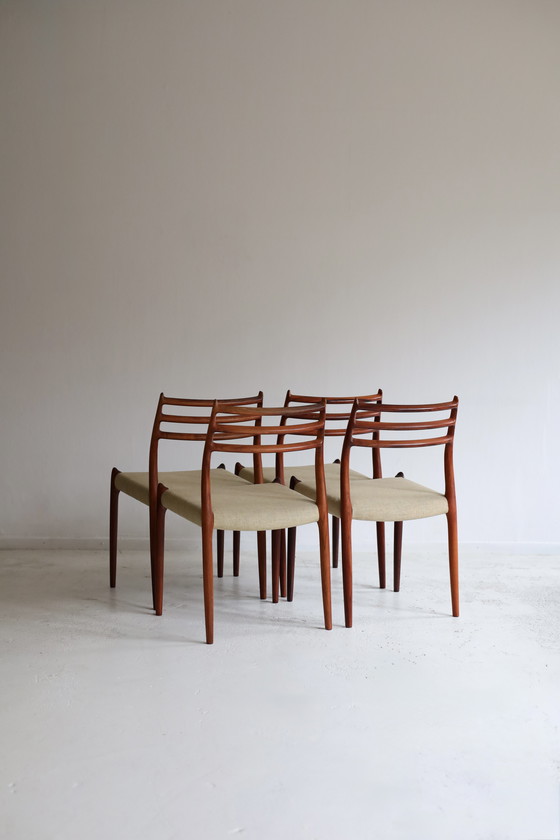 Image 1 of Set of 4 dining chairs model 78 Niels Otto Møller