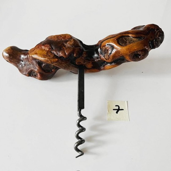 Image 1 of Tire-bouchon vintage français Bernard Siret, 7 racines en bois de vigne, années 1930