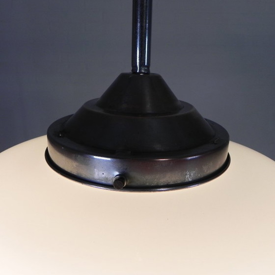 Image 1 of Art Deco pendant lamp with white glass shade, 1930s