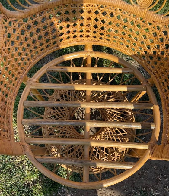 Rotan Pauwenstoel, jaren 70 – Fauteuils (photo 5 of 6)