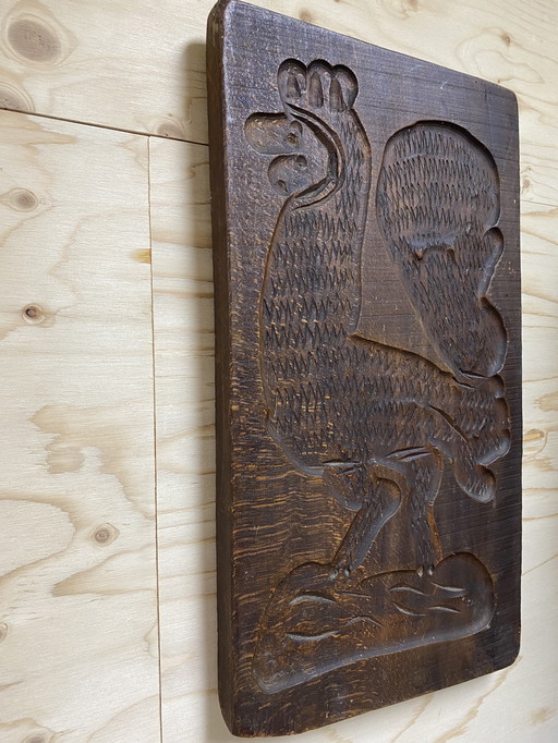 Tagliere di pan di zenzero in legno massello vintage - a forma di gallo