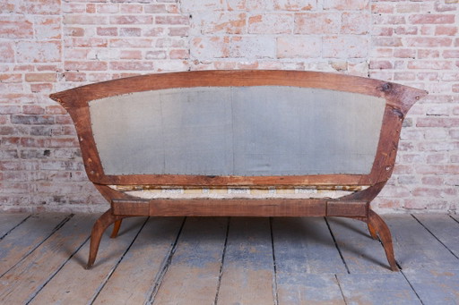Restored Biedermeier Sofa, by Josef Danhauser, Cherry Wood, Austria, 1820s – banken, Textile (photo 2 of 13)