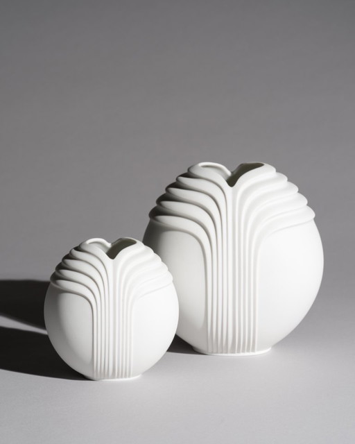 Rosenthal Studio-Linie Bisque Porcelain Vase Duo by Uta Feyl Minimalist Chic