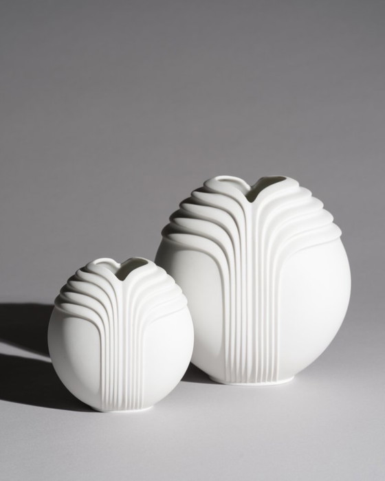 Image 1 of Rosenthal Studio-Linie Bisque Porcelain Vase Duo by Uta Feyl Minimalist Chic