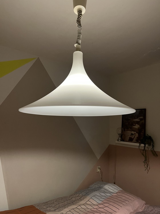 Image 1 of Harco Loor Design - Trumpet Shaped Hanging Pedant - White hanging lamp trumpet vintage flower 