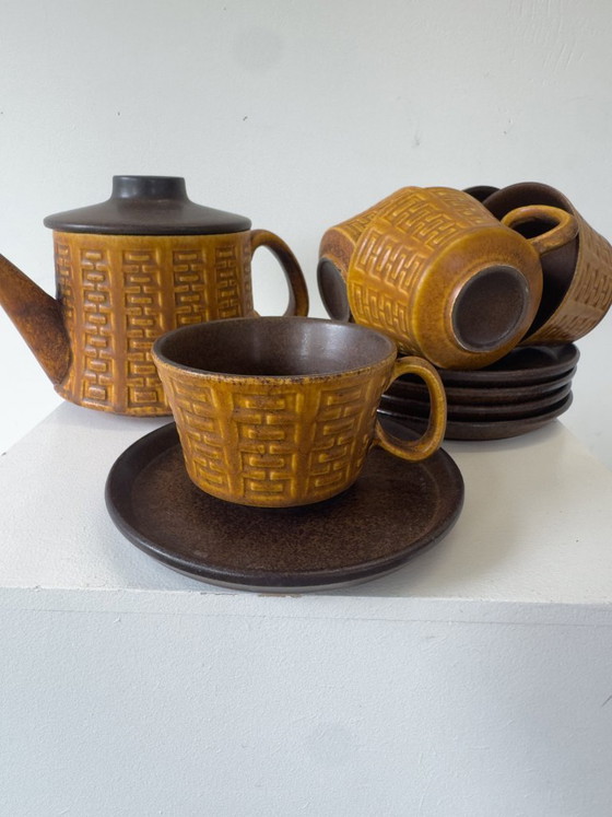 Vintage Ceramano Tea Set 'Epsilon' 1960s with Geometric Relief Pattern – Tableware, Ceramic (photo 2 of 11)