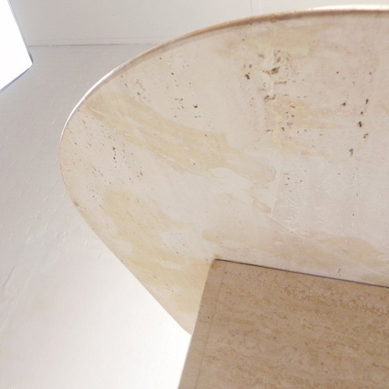 Image 1 of Mid-Century travertine coffee table with oval top, 1970s