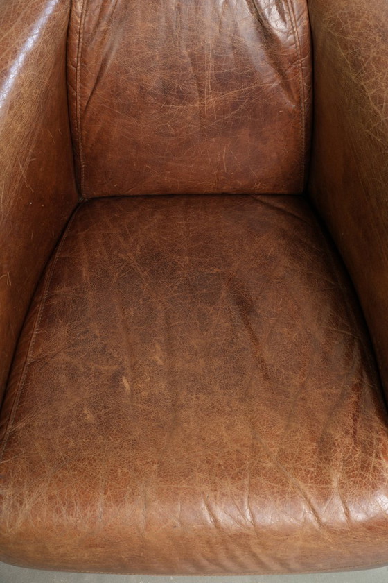 Fauteuil Aviator Design en cuir de vachette couleur cognac – Leather (photo 6 of 12)