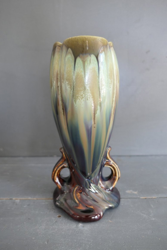 Image 1 of Art Deco vase Faiencerie de Thulin numbered 1943
