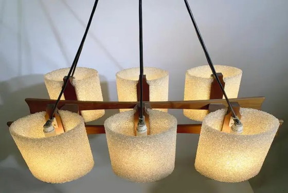 Image 1 of Lampadario scandinavo vintage, 6 luci, 1960