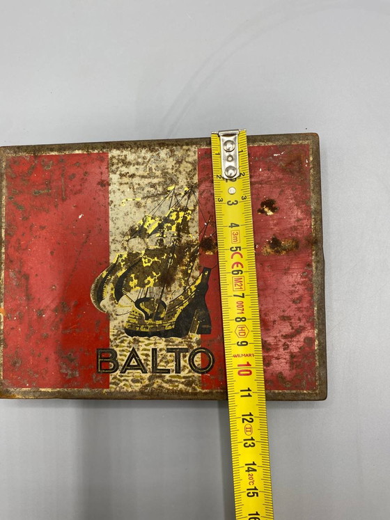 Balto Lithographed Tin Cigarette Box – American Taste – French Monopoly – – Decorative Objects, Art Deco (photo 5 of 6)