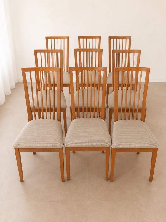 Image 1 of Tavolo da salotto Calligaris Tokyo con 8 sedie abbinate in faggio