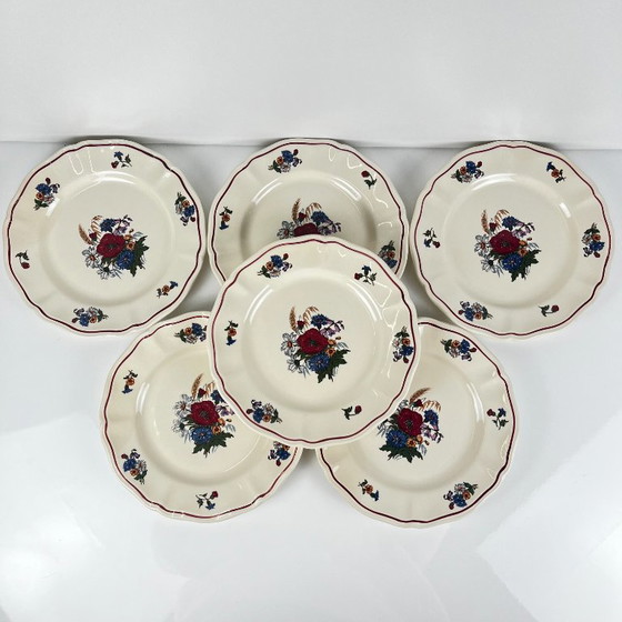 Set mit 6 "Agreste" Sarreguemines Desserttellern, 20. Jahrhundert – Geschirr, Ceramic, Vintage (photo 6 of 8)