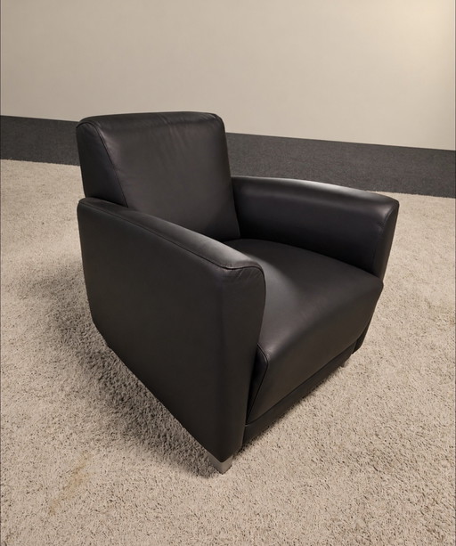 Fauteuil en cuir noir